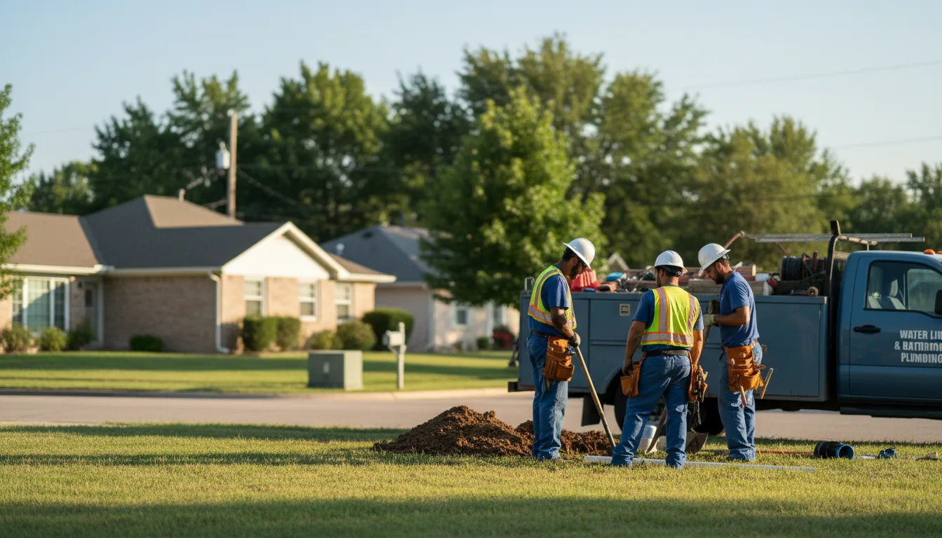 Residential water line and bathroom plumbing service in Scranton, ND